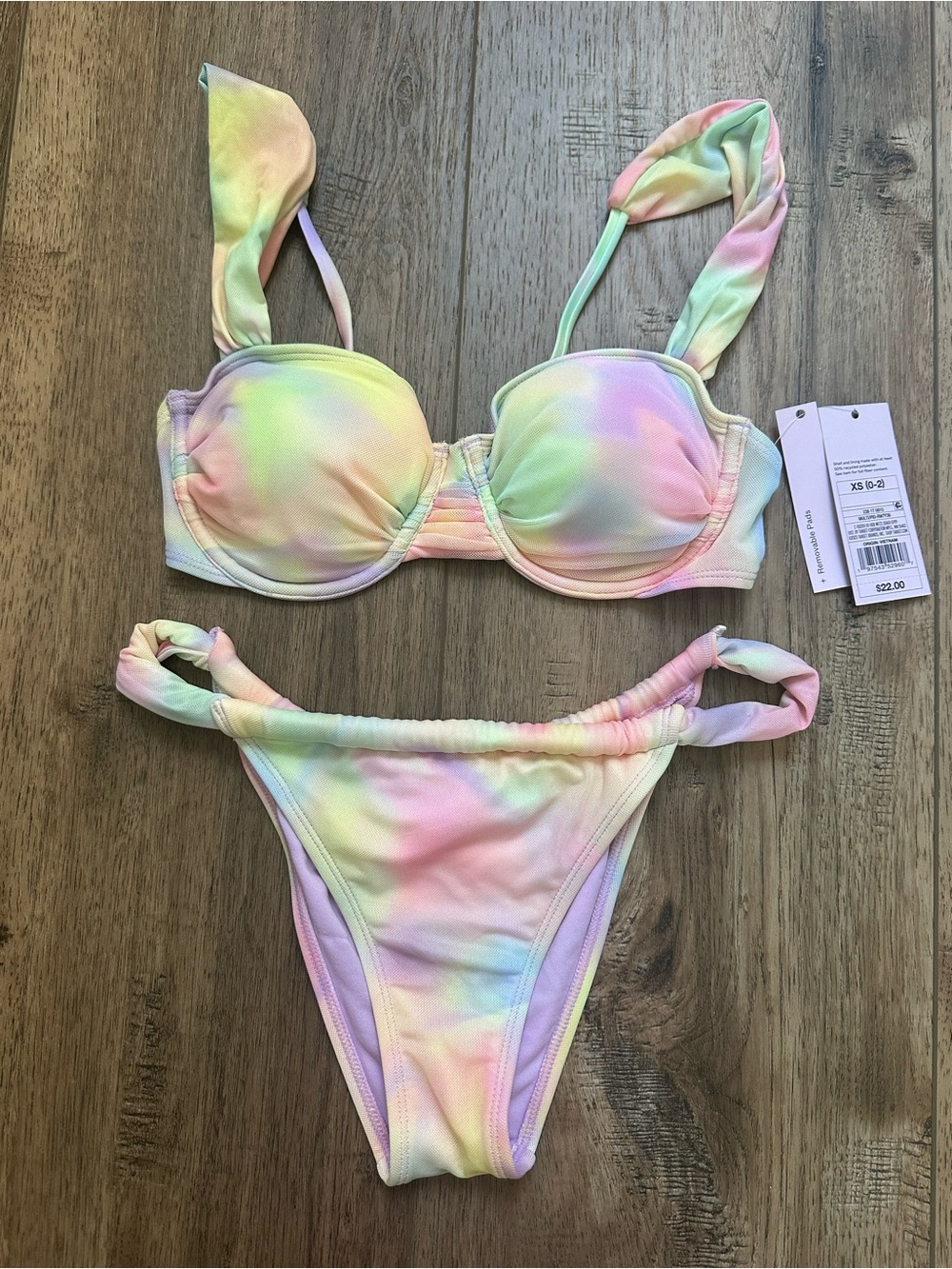 NWT!‎ Wild Fable Tie-Dye Bikini, Colorful, Mesh, Lined, Hippie, Vacation, XS 0-2